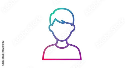 Icône utilisateur avec dégradé pour design UI/UX moderne sur fond blanc

