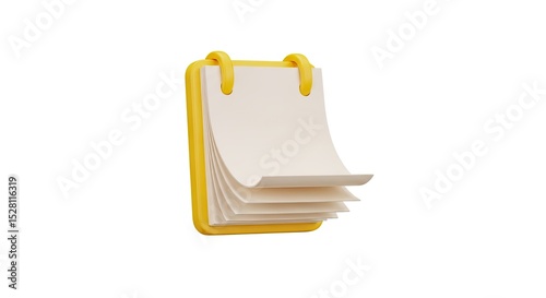 Carnet avec pages qui se tournent icône 3D


