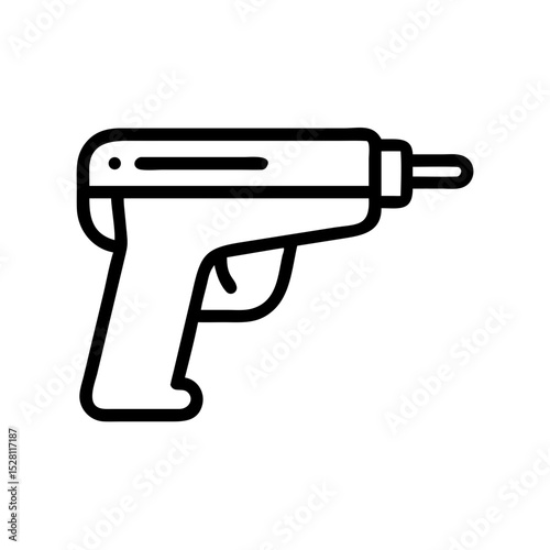 hand drawn illustration of a gun