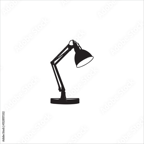 table lamp with conical shade, with folding design