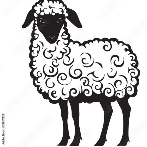 a large sheep, a ram, at full height with elastic hooves