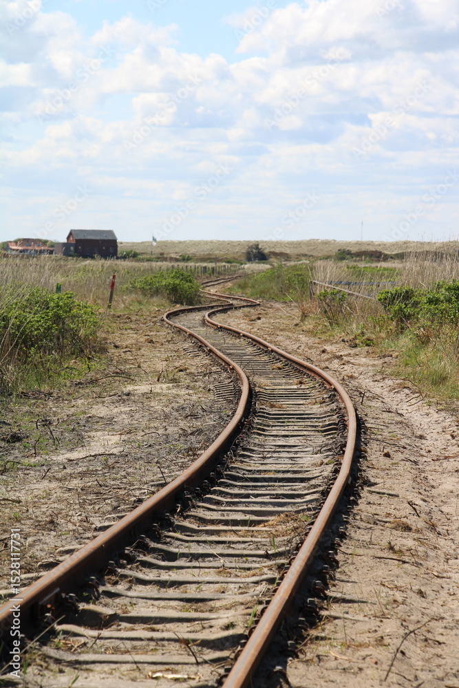 Obraz premium Railroad tracks of the horsecar on Spiekeroog