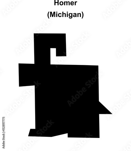 Homer (Michigan) blank outline map