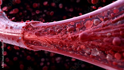 Extreme Close-Up of Human Blood Flow Illustration - Loop Animation