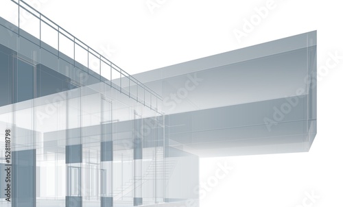 Fototapeta Naklejka Na Ścianę i Meble -  House building sketch architectural 3d rendering