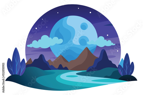 Full moon landscape