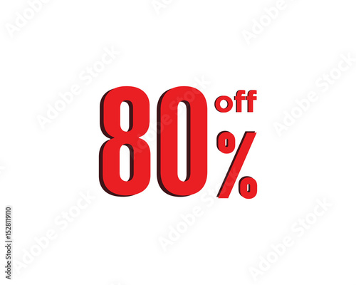 Sale up to 80% off sign. Seventy percent discount. Special offer symbol. Discount promotion. Vector design.