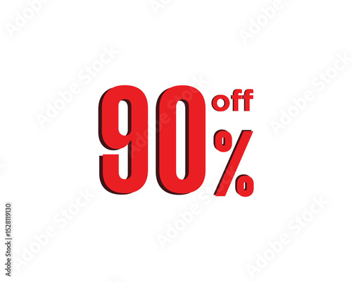 Sale up to 90% off sign. Seventy percent discount. Special offer symbol. Discount promotion. Vector design.