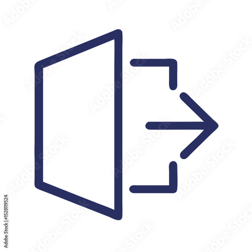 Simple exit icon door arrow sign out logout graphic design element