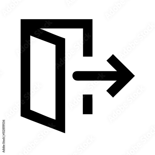 Exit icon door arrow sign out log out logout graphic design element