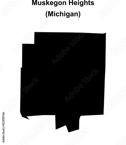 Muskegon Heights (Michigan) blank outline map