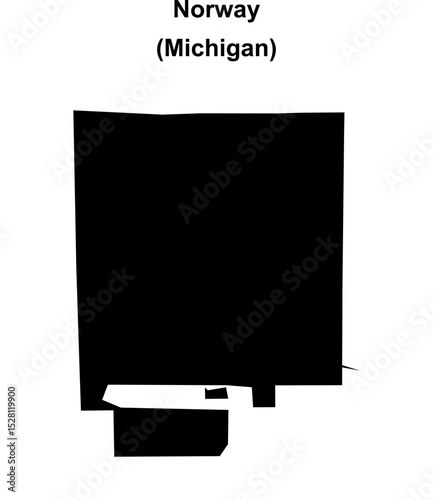 Norway (Michigan) blank outline map