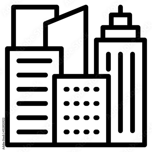 Skyscrapers icon in vector illustration