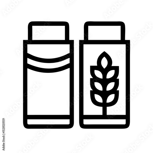 Two simple line art packaging designs for flour or sugar