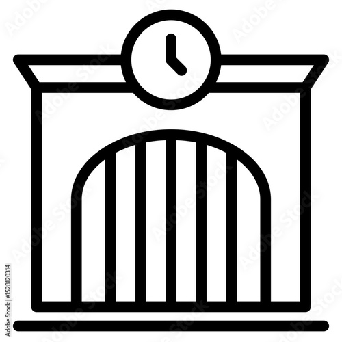 Railway station icon in vector illustration