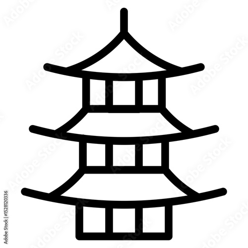 Pagoda icon in vector illustration