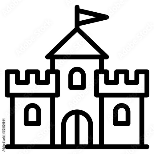Fortress icon in vector illustration