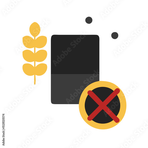 Gluten free icon wheat graphic design element