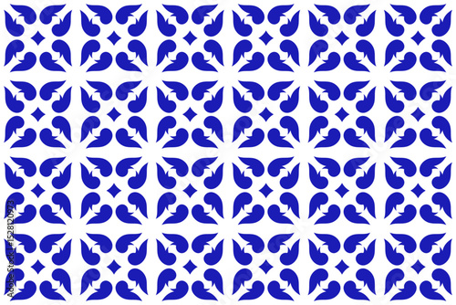 Mexican talavera blue ceramic tile. Traditional seamless pattern from Puebla.