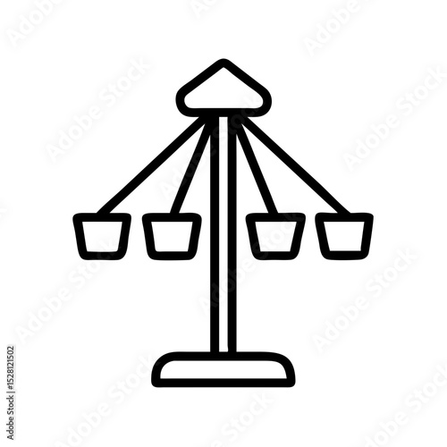 Simple line icon of a classic amusement park chair swing ride