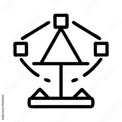 Abstract carousel icon design simple childrens ride fairground