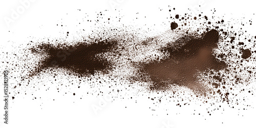 Abstract brown paint splatter on black background, creating a dynamic and textured effect Concept of artistic expression, grunge, and design element
