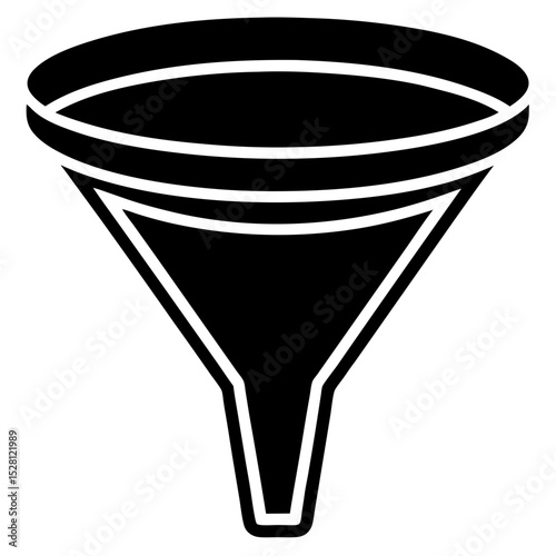 Simple black and white funnel icon for website or app