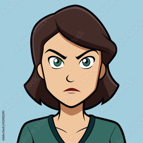 A woman with a determined, focused gaze and subtle jaw tension, showing resolve and concentration.