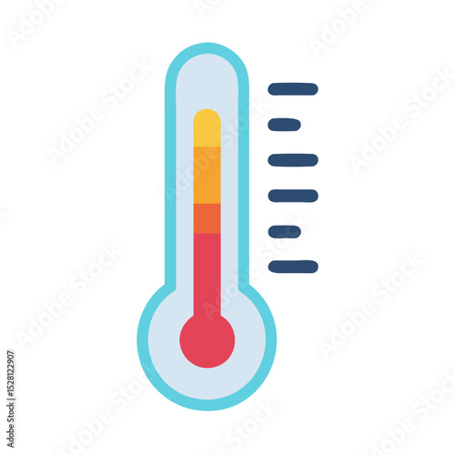 Colorful thermometer icon illustration for weather apps and websites