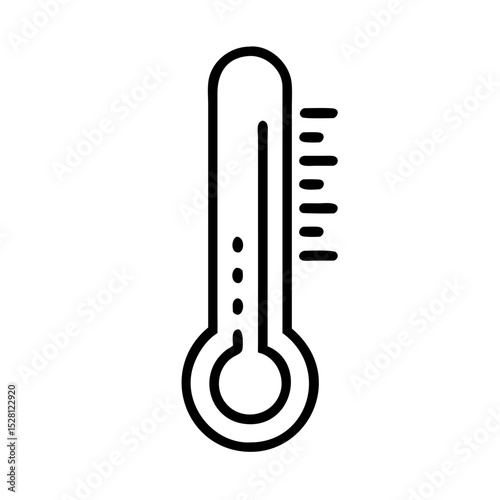 Simple black and white thermometer icon illustration