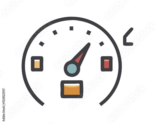 Fuel gauge icon illustration low fuel warning indicator