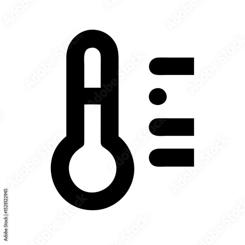 Thermometer icon with temperature settings menu graphic
