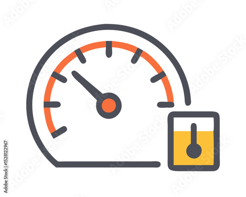 Speedometer and fuel gauge icon design element