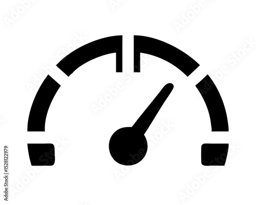 Simple black speedometer gauge icon illustration