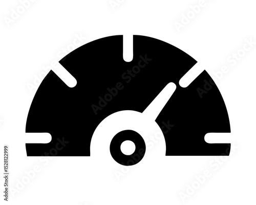 Speedometer icon black and white simple design graphic