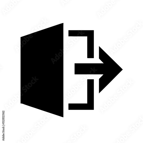 Black exit icon arrow sign out door log out symbol