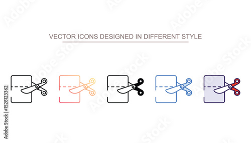Paper Cutting icon design with white background stock illustration