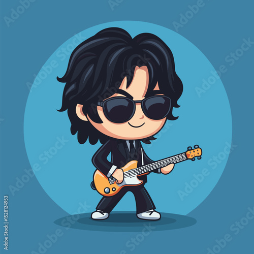 vector character with guitar .Generative AI