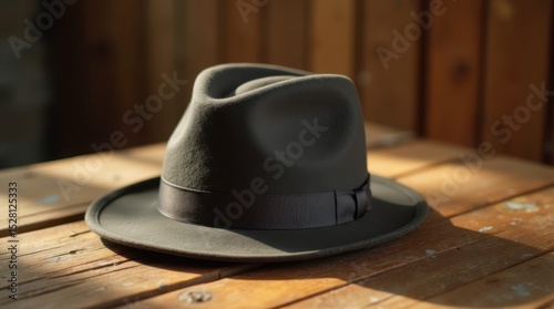 Men’s Hat on Wooden Table