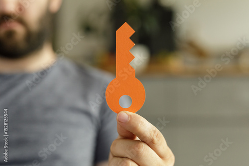 Stock photo of a man holdin...