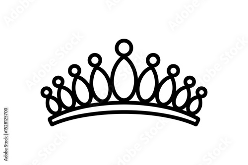 Elegant princess tiara crown vector outline design