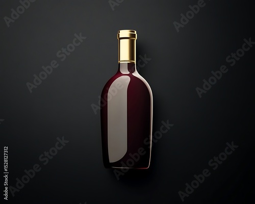 Elegant burgundy and gold vector brand icon representing a wine company on a deep black solid background