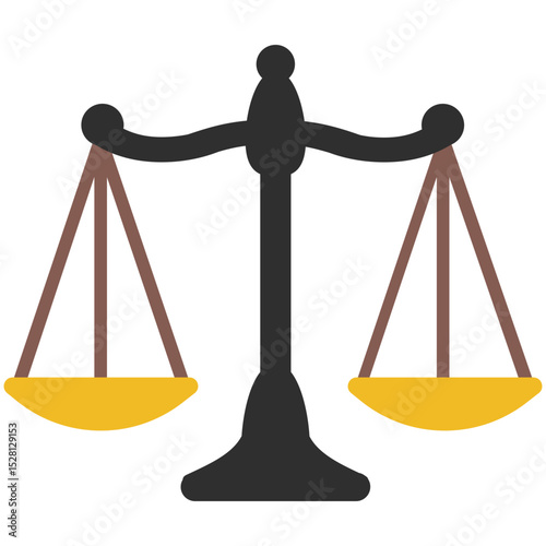 Balanced Scale of Justice Icon - Legal and Law Symbol