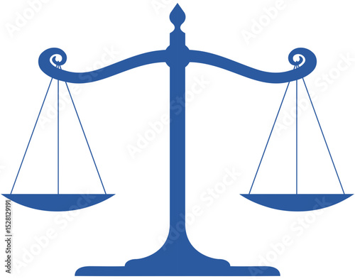 Blue Balanced Scale of Justice Icon - Legal and Law Symbol