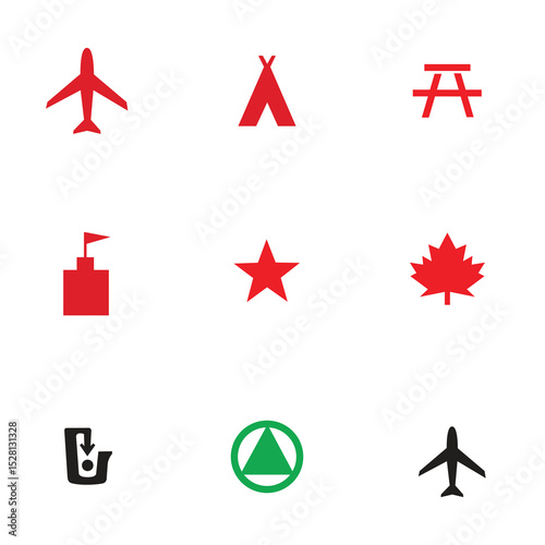 set of icons for web design . Business card icon set.