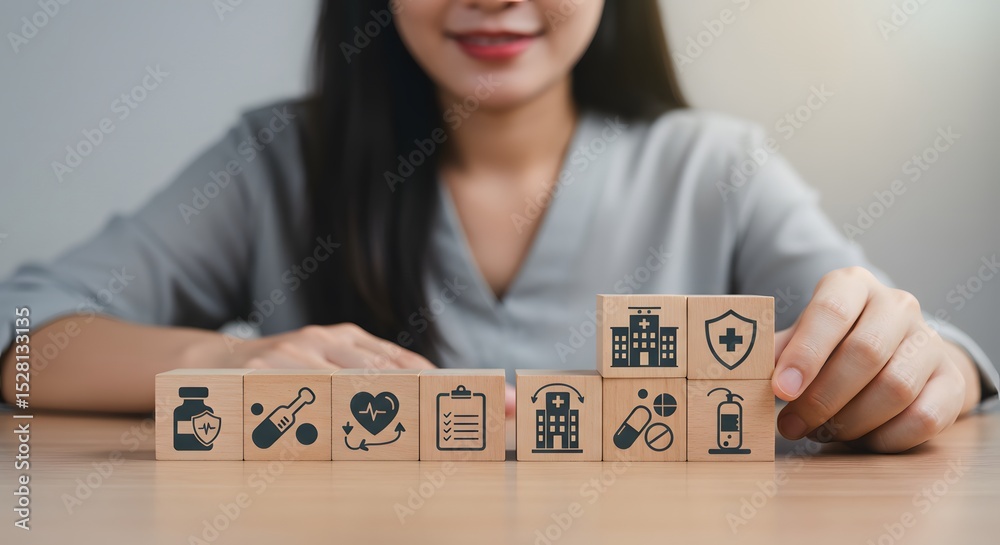 Obraz premium Health insurance and medical care concept