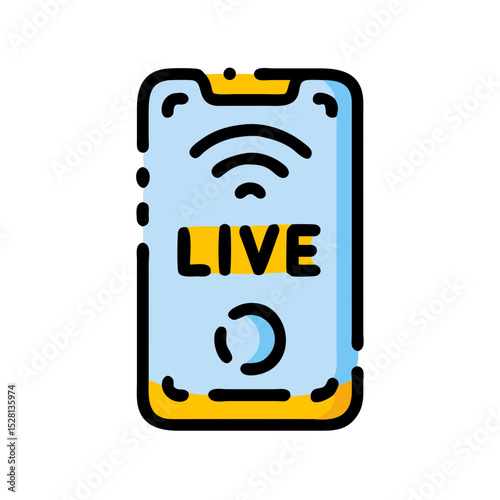 live event streaming broken line style icon
