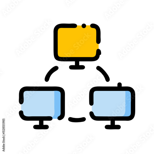 local network broken line style icon