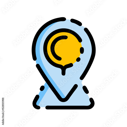 location icon broken line style icon
