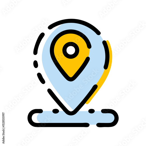 location icon broken line style icon